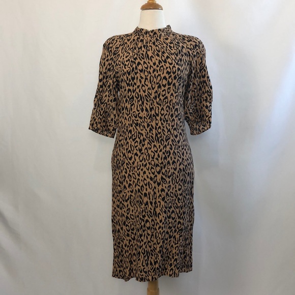animal print high neck dress